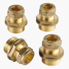 DN20 (¾″) FlexEJ male compression fittings for 22 mm copper pipe - 4 pack