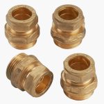 DN25 (1″) FlexEJ male compression fittings for 22 mm copper pipe - 4 pack